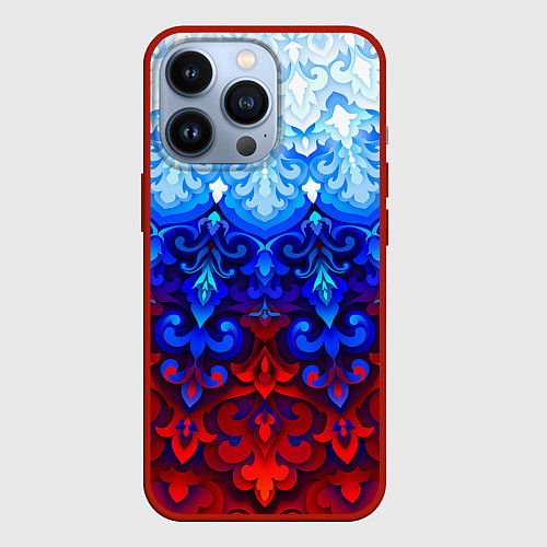 Чехол iPhone 13 Pro Душа моя Россия 1 / 3D-Красный – фото 1