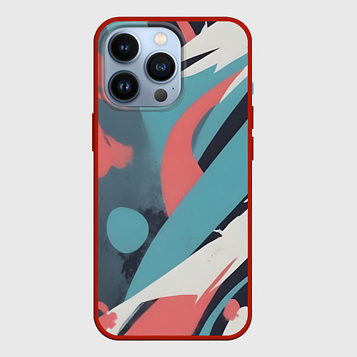 Чехол iPhone 13 Pro Граффити в пастельных тонах абстракция / 3D-Красный – фото 1