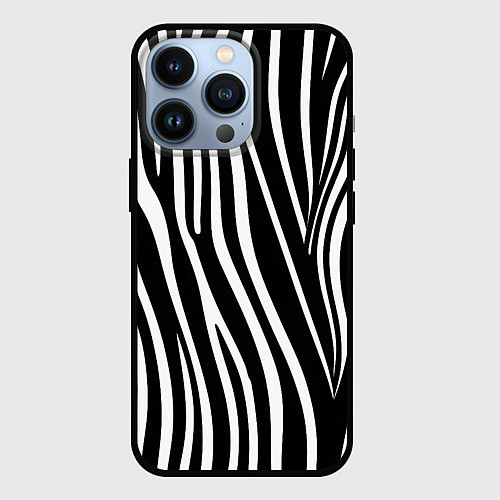 Чехол iPhone 13 Pro Полоски зебры / 3D-Черный – фото 1