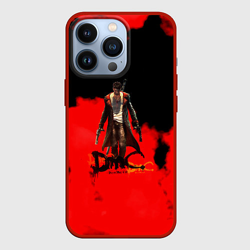 Чехол iPhone 13 Pro Devil May Cry Dante краски / 3D-Красный – фото 1