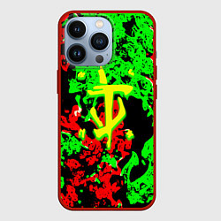 Чехол для iPhone 13 Pro Doom кислотный огонь, цвет: 3D-красный