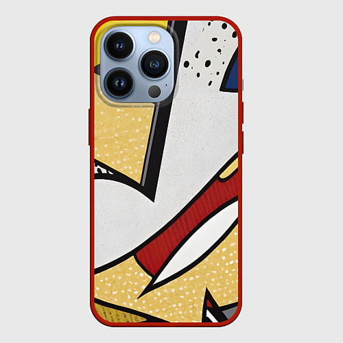 Чехол iPhone 13 Pro Абстракция в стиле поп-арт / 3D-Красный – фото 1