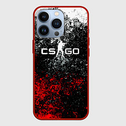 Чехол для iPhone 13 Pro CSGO брызги красок, цвет: 3D-красный