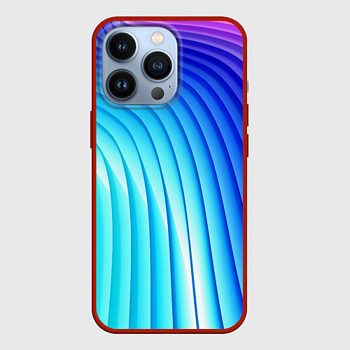 Чехол iPhone 13 Pro Полосы неоновый градиент / 3D-Красный – фото 1