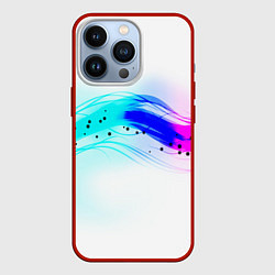 Чехол для iPhone 13 Pro Неоновая волна, цвет: 3D-красный