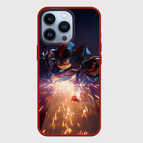 Чехол iPhone 13 Pro Шэдоу на мотоцикле / 3D-Красный – фото 1