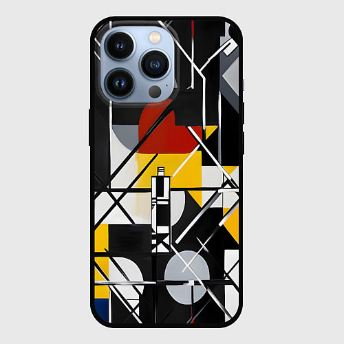Чехол iPhone 13 Pro Конструктивизм абстракция / 3D-Черный – фото 1