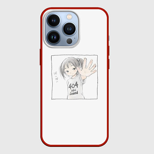 Чехол iPhone 13 Pro 404 error anime tag / 3D-Красный – фото 1