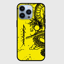 Чехол для iPhone 13 Pro Syberpunk dragon tatoo, цвет: 3D-черный