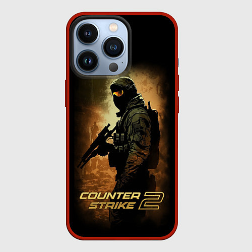 Чехол iPhone 13 Pro Counter strike спецназовец / 3D-Красный – фото 1