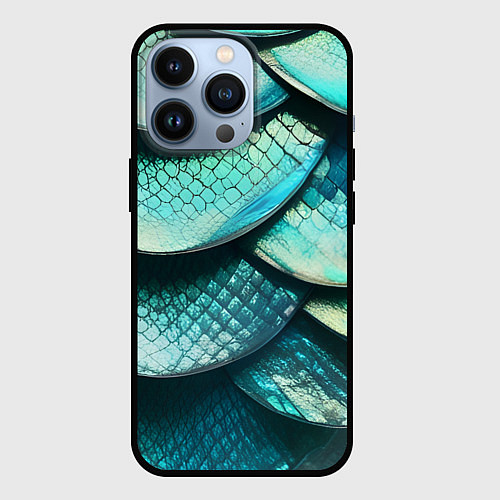 Чехол iPhone 13 Pro Чешуя крупной рыбы / 3D-Черный – фото 1