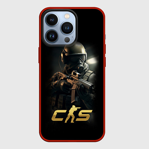 Чехол iPhone 13 Pro CS counter terrorist / 3D-Красный – фото 1