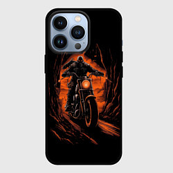 Чехол для iPhone 13 Pro Мотоциклист с черепом, цвет: 3D-черный