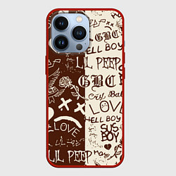 Чехол для iPhone 13 Pro Lil peep retro pattern, цвет: 3D-красный