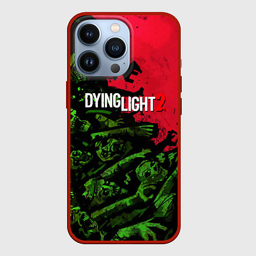 Чехол iPhone 13 Pro Dying Light 2 zombie / 3D-Красный – фото 1