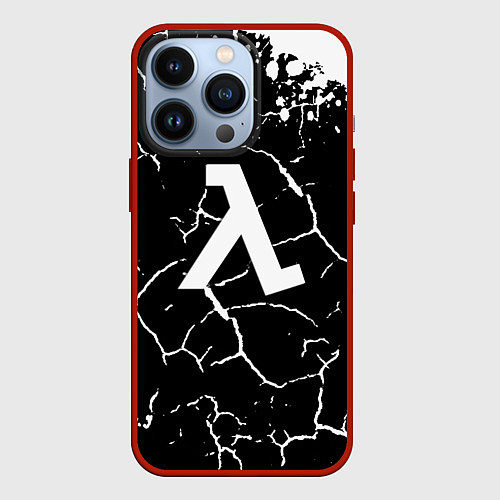 Чехол iPhone 13 Pro Half life pattern краски / 3D-Красный – фото 1