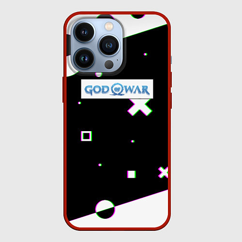 Чехол iPhone 13 Pro God of war game patten / 3D-Красный – фото 1