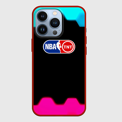 Чехол iPhone 13 Pro NBA текстура соты / 3D-Красный – фото 1