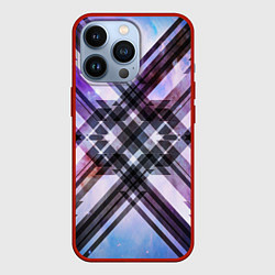 Чехол для iPhone 13 Pro Текстура полосы, цвет: 3D-красный