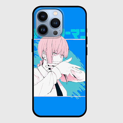 Чехол iPhone 13 Pro Макима персонаж Человек-бензопила / 3D-Черный – фото 1