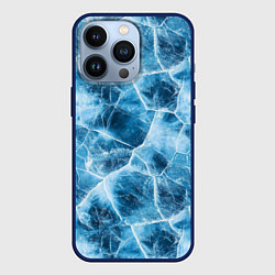 Чехол для iPhone 13 Pro Текстура льда, цвет: 3D-тёмно-синий