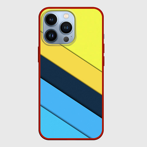 Чехол iPhone 13 Pro Геометрия полосы спорт / 3D-Красный – фото 1