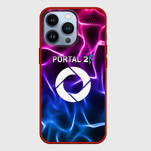 Чехол iPhone 13 Pro Portal неоновые волны / 3D-Красный – фото 1