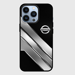 Чехол для iPhone 13 Pro Nissan metal steel auto, цвет: 3D-черный