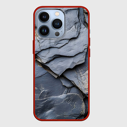 Чехол iPhone 13 Pro Серая горная порода / 3D-Красный – фото 1