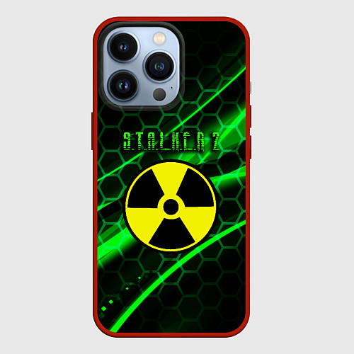 Чехол iPhone 13 Pro S T A L K E R 2 кислотный стиль / 3D-Красный – фото 1