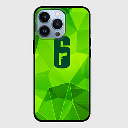 Чехол для iPhone 13 Pro Rainbow Six green poly, цвет: 3D-черный