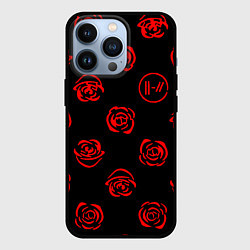 Чехол для iPhone 13 Pro Twenty one pilots rose pattern, цвет: 3D-черный