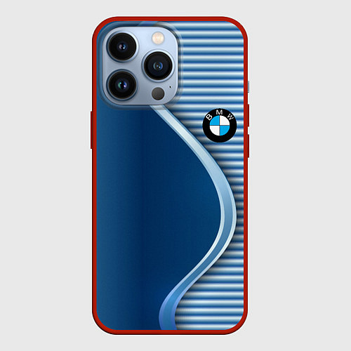 Чехол iPhone 13 Pro BMW текстура / 3D-Красный – фото 1