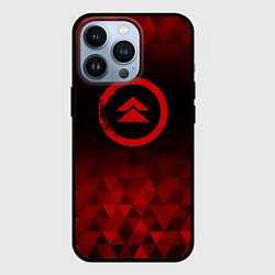 Чехол для iPhone 13 Pro Ghost of Tsushima red poly, цвет: 3D-черный