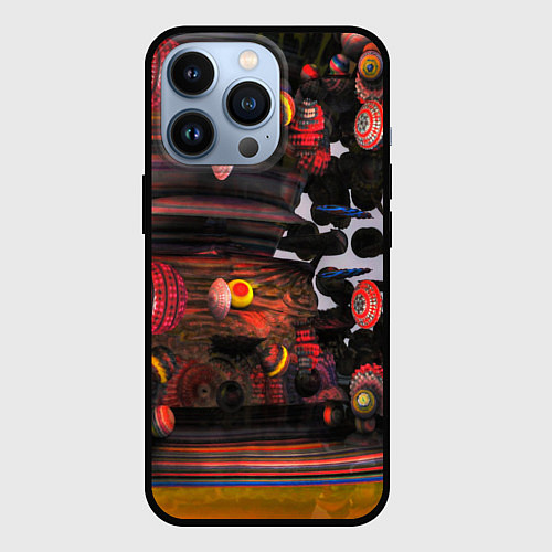 Чехол iPhone 13 Pro Оптические фигуры абстракция / 3D-Черный – фото 1