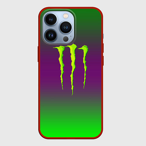 Чехол iPhone 13 Pro Monster energy gradient / 3D-Красный – фото 1