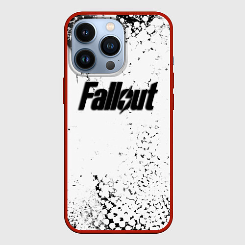 Чехол iPhone 13 Pro Fallout game краски / 3D-Красный – фото 1