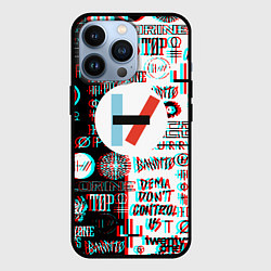 Чехол для iPhone 13 Pro Twenty one pilots glitch pattern, цвет: 3D-черный