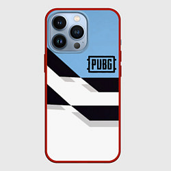 Чехол для iPhone 13 Pro PUBG geometry steel, цвет: 3D-красный