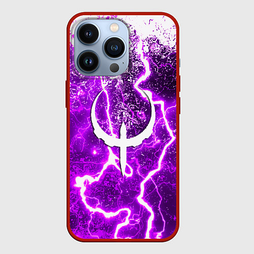 Чехол iPhone 13 Pro Quake неоновые краски шторм / 3D-Красный – фото 1