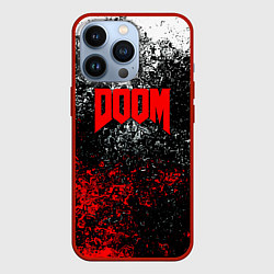 Чехол для iPhone 13 Pro Doom брызги красок, цвет: 3D-красный