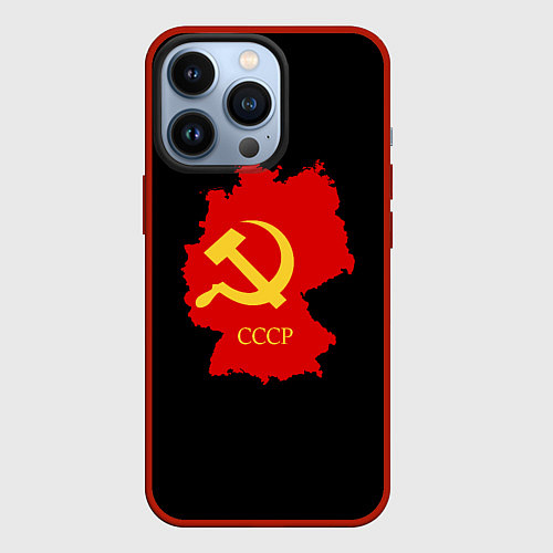 Чехол iPhone 13 Pro СССР материк / 3D-Красный – фото 1