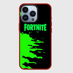 Чехол для iPhone 13 Pro Fortnite краски звезды, цвет: 3D-красный