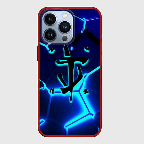 Чехол iPhone 13 Pro Doom плиты / 3D-Красный – фото 1