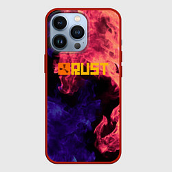 Чехол для iPhone 13 Pro RUST flame steel, цвет: 3D-красный