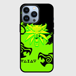 Чехол для iPhone 13 Pro Ведьмак кислотное лого драконы, цвет: 3D-черный