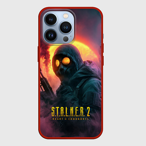 Чехол iPhone 13 Pro Stalker 2 радиоактивный фон / 3D-Красный – фото 1