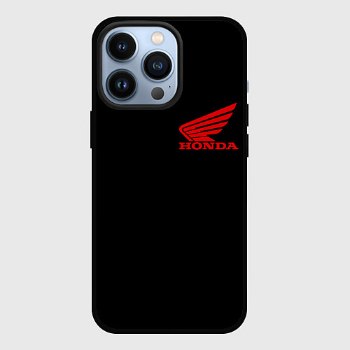 Чехол iPhone 13 Pro Honda red logo auto steel / 3D-Черный – фото 1