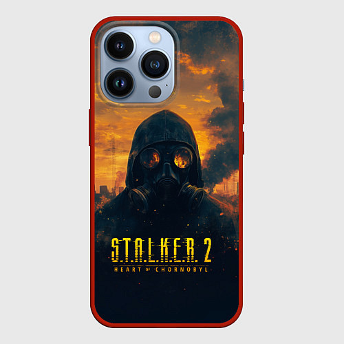 Чехол iPhone 13 Pro Stalker загрязненный завод / 3D-Красный – фото 1