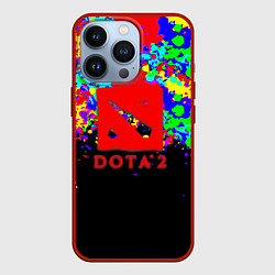 Чехол для iPhone 13 Pro Dota абстрактные краски, цвет: 3D-красный